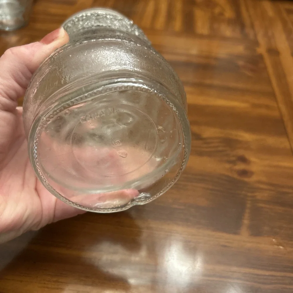 Vintage Glass Santa Candy Jar Marked Canada‎ 8 Inches